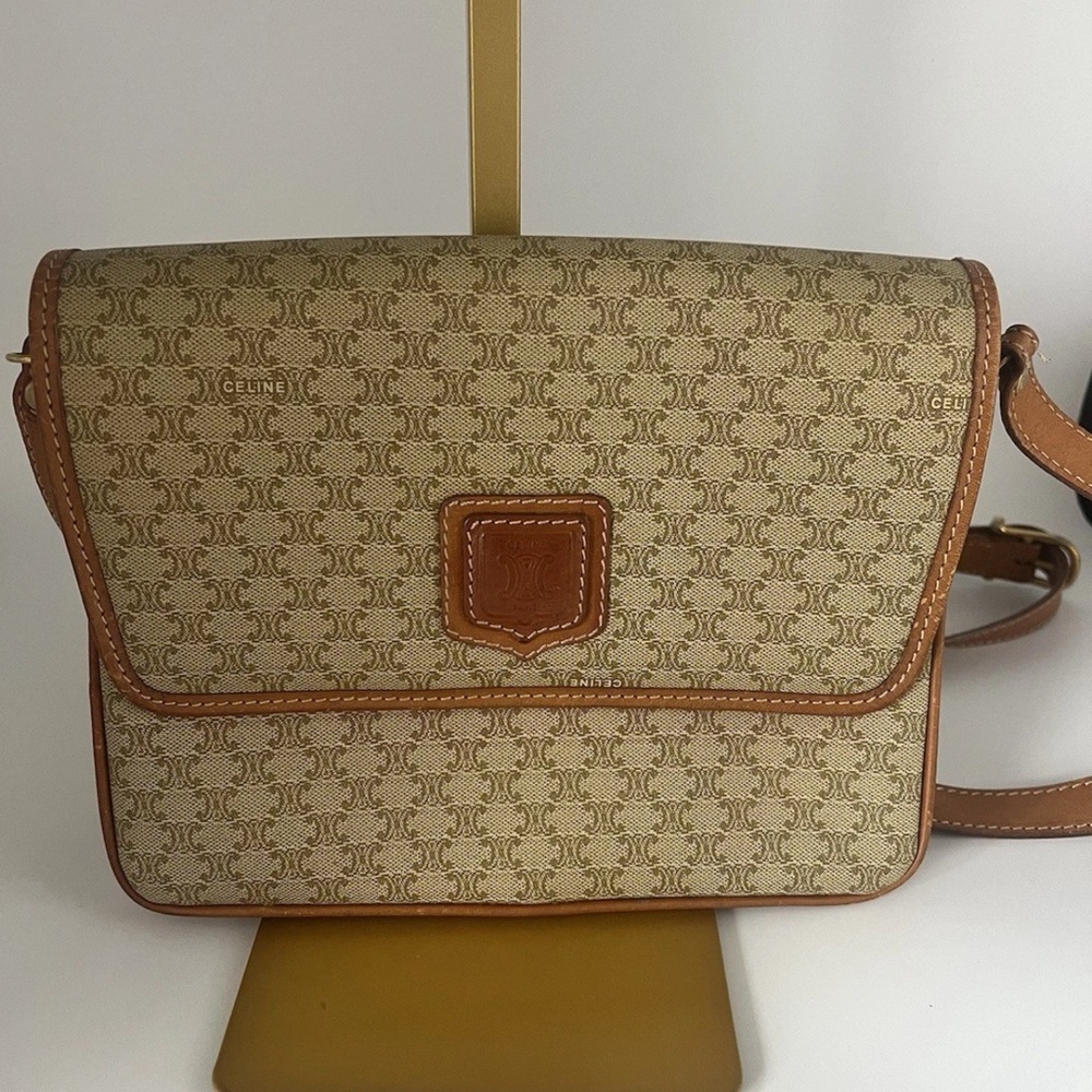 SOLD Authentic Vintage Celine Macadam Brown  Crossbody/Shoulder Bag